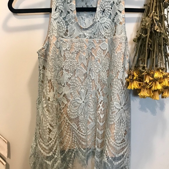 Blue Lace Tank Top - Picture 6 of 7